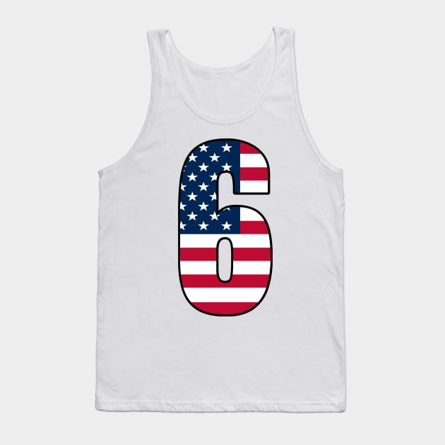 Number 6 Star Spangled Banner Tank Top by la chataigne qui vole ⭐⭐⭐⭐⭐